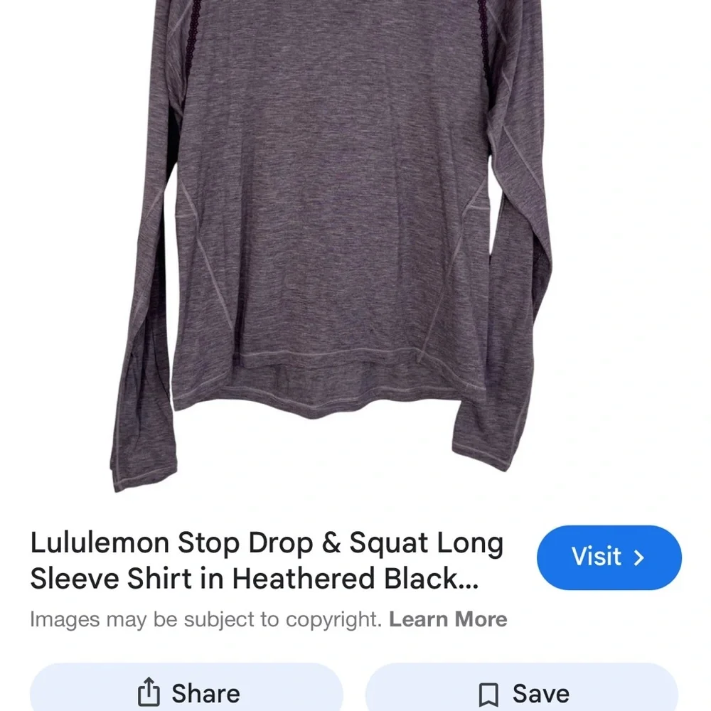 Lululemon Stop Drop and Squat Long Sleeve Top Size‎ 6